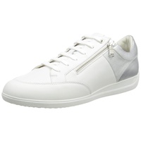 GEOX D Myria Sneaker, White/Silver, 36 EU