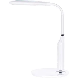 Beliani LED Schreibtischlampe CYGNUS mit Dimmer Metall Weiß