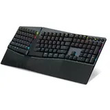 Perixx PERIBOARD-835BR - Kabellose RGB-beleuchtete ergonomische mechanische Tastatur, Flache taktile Brown-Schalter, programmierbare Tasten, Windows/Mac OS X kompatibel, Deutsches QWERTZ