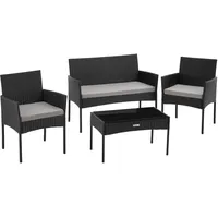 Tectake tectake® Rattan Gartenset, für 4 Personen,