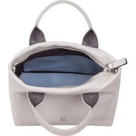 Dudu Ibiza Henkeltasche Leder Weiß/Grau