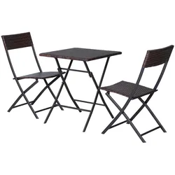 Outsunny - Garten-Bistroset - 60L x 60B x 72H cm - kaffeebraun