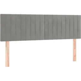 vidaXL Boxspringbett mit Matratze Hellgrau 140x200 cm Samt
