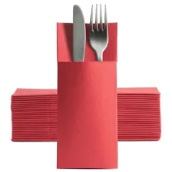 50 Softpoint Besteckservietten Bestecktaschen rot CHIC®