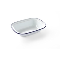 HENDI Schüssel, Rechteckig, mit einem schönen blauen Rand, Speisen und Desserts Schüssel, 215x160mm