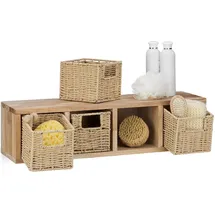 Relaxdays Wandregal 61,5 x 16 x 18 cm Walnuss
