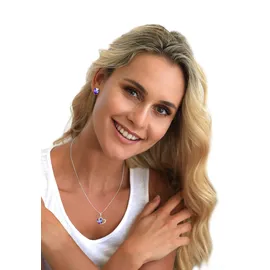 Elli Schmuckset Damen Herzen Anhänger Symbol Liebe elegant mit Kristallen in 925 Sterling Silber