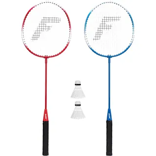 Franklin Badminton-Set - Federballset für 2 Personen mit Badmintonschlägern & Federbällen I Outdoor-Spiel für Kinder & Erwachsene I Spiel für den Urlaub I inkl. 2 Schläger & 2 Federbälle I Rot/Blau- One Size