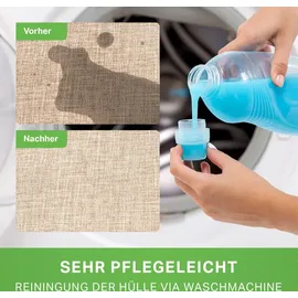 Green Bean 2er Set Indoor XXL Sitzsack + Hocker mit EPS-Perlen Füllung - Sand Creme