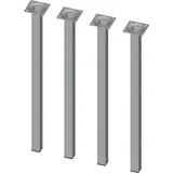 Element System Möbelfuß eckig – Vierkant-Metallfuß, ideal als Tischbein für die Gestaltung individueller Möbelstücke – 25 x 25 mm, Länge 500 mm, Weißalu
