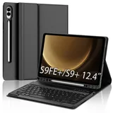 FOGARI Samsung Galaxy Tab S9 FE Plus/S9 Plus Hülle Tastatur | Schlanke Schutzhülle mit Abnehmbarer Bluetooth-Tastatur für Samsung Galaxy Tab S9FE+/S9+ 12,5 Zoll (31,5 cm)