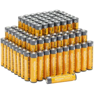 Amazon Basics AAA-Alkali-Hochleistungsbatterien, 1,5 V, 10 Jahre lagerfähig, 100 Stück