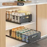 Ausziehbarer Schrank Organizer - Metallkorb klein 2er Set - Zum Kleben ohne Bohren - Schubladenauszug für Küchenschrank - Vorrats- und Putzmittel...