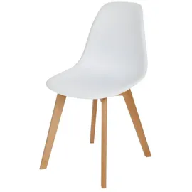 Buri Schalenstuhl weiß Esszimmerstuhl Küchenstuhl Bürostuhl Schalensitz Retro Sessel