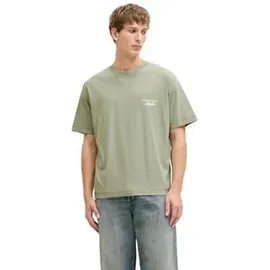 Jack & Jones PlusSize Jack & Jones Herren Rundhals T-Shirt JORNORREBRO TYPO TEE SS CREW NECK Relaxed Fit 12282898 Grüngrass Ss 26 6XL