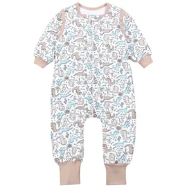 TupTam Schlafsack mit Beinen und Ärmeln 2.5 TOG, OEKO-TEX zertifiziert, Farbe: Dino beige blau), Größe: 104-110 - 104-110