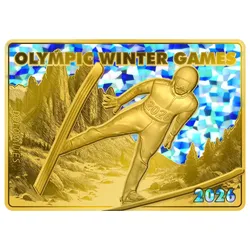 Die Goldbarren-Münzen mit Hologramm zu den Olympischen Spielen 2026!
