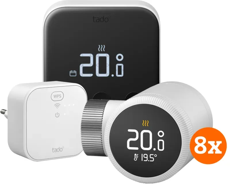 Preisvergleich Produktbild Tado Smart-Thermostat X Starterpaket + 8 Thermostatköpfe