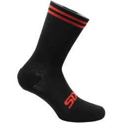 SIXS Merinos Socken, schwarz-rot, Größe 40 41 42 43 für Männer