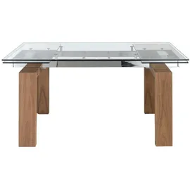ac angel cerda Ausziehtisch 160 x 75 x 90 cm Walnuss/Transparent