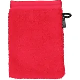 VOSSEN Waschhandschuh Vegan Life 16 x 22 cm Baumwolle Rot Kirsche