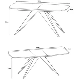 Feldmann-Wohnen Ferro 160 x 80 x 76 cm schwarz