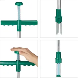 Relaxdays Unkrautstecher Löwenzahnstecher mit Stahlkrallen und Auswerfer 100cm