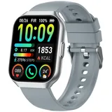 Smartwatch, 1,96 "Smartwatch Herren Damen IP68 Wasserdicht, 110+ Sportmodi, Fitnessuhr Damen Herren, Herzfrequenz -Schlafmonitor, Schrittzähler, Fitness Tracker für Android iOS (hellgrün)