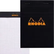 Rhodia Notizblock 132009C, kariert, A6, 80 g/m2, 80 Blatt, schwarz