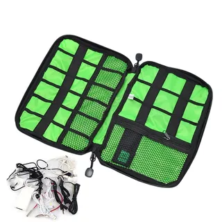 Cable Case Organizer, Portable Travel Storage Bag, 22.6 * 15.7 * 3.6cm/8.9 * 6.18 * 1.42 Inches Shockproof Electronics Organizer, for Phone Accessories, Chargers, Earphones, Black