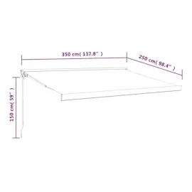 vidaXL Markise Einziehbar 350 x 250 cm gelb