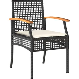 vidaXL Gartenmöbel-Set 7-tlg. Grau/Schwarz