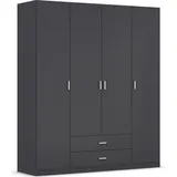 Rauch Drehtürenschrank »Kleiderschrank Schrank Garderobe Wäscheschrank GAMMA in 3 Breiten«, mit 6 Schubladen, in schlichtem Design TOPSELLER MADE IN GERMANY, grau