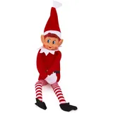 PMS Elves Behavin' Badly 34634 Xmas Festive Smiley Face Elf Soft Toy