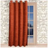 SeGaTeX home fashion Thermo Chenille Flóki Ösenschal Terra mit 8 Chrom-Ösen Thermo-Wärmevorhang Deko-Schal Höhe x Breite 225 x 130 cm