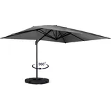 Idmarket - 360° Drehbarer Und Neigbarer Sonnenschirm Calvi Grau 3x3 M Mit 4 Platten Und Hülle