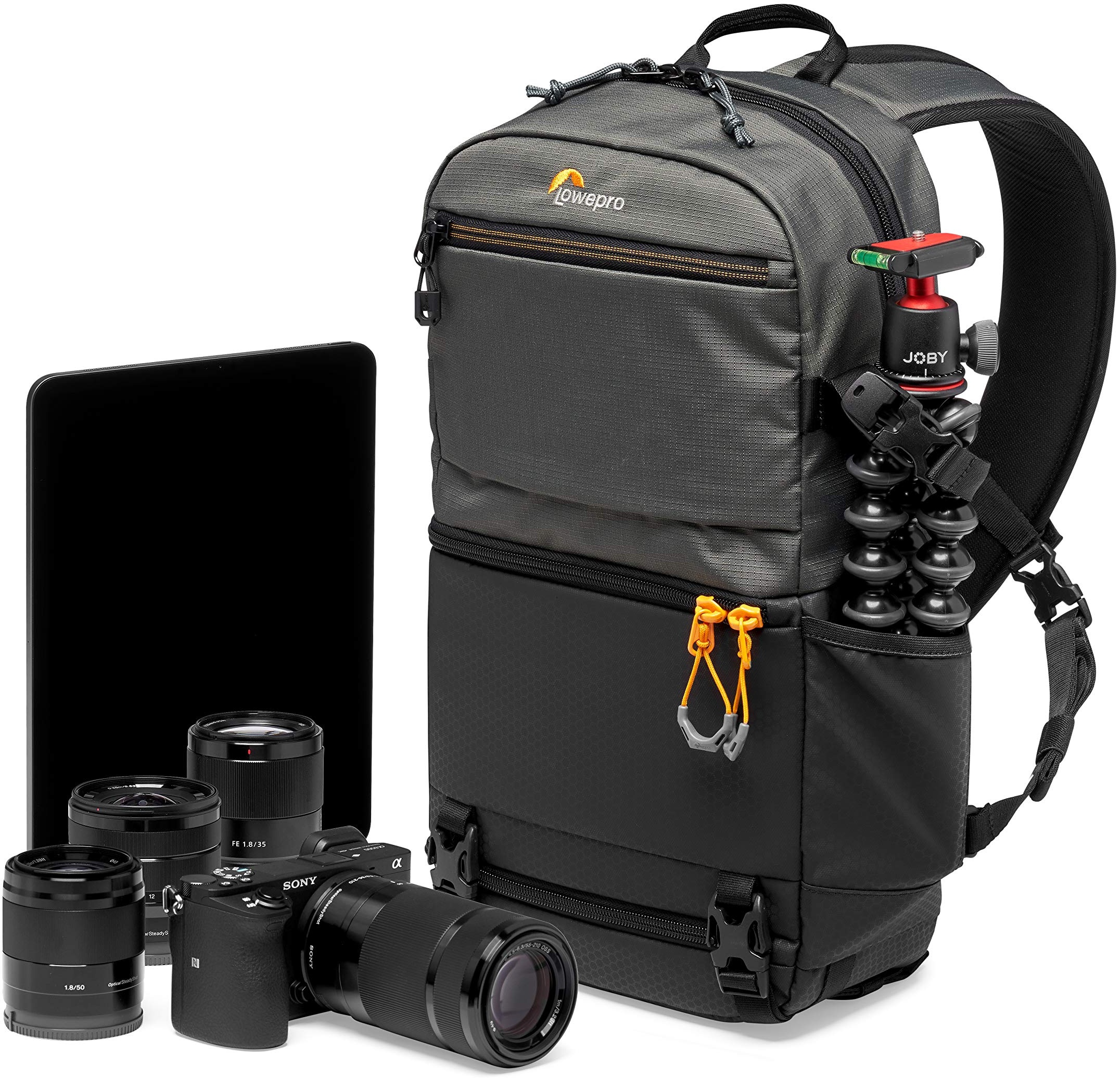 Lowepro Slingshot SL 250 AW III Kamerarucksack - Kameratasche / Fototasche für spiegellose und DSLR-Kameras, Fach für 10-Zoll-Tablet, für Sony A7, iPad, Surface Pro, 300D Ripstop, Grau