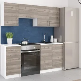 roe furniture Küchenzeile 180 cm Braun/Weiß