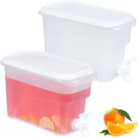 Relaxdays Getränkespender Kühlschrank, 2er Set, 3 l, Wasserspender mit