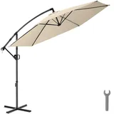 Tectake Ampelschirm 300 x 300 cm Beige