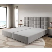 DeLife Boxspringgestell Dream-Fine Mikrofaser Grau 200x200 cm - Grau