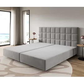 DeLife Boxspringgestell Dream-Fine Mikrofaser Grau 200x200 cm - Grau
