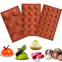 RMENOOR Backform Halbkugel 3 Stück Rund Silikonform Pralinenform Kugel