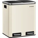 Songmics Abfalleimer 30 l Beige