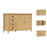 vidaXL Sideboard Hill Honigbraun 130x40x80 cm Massivholz Kiefer