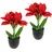 I.GE.A. Kunstblume I.GE.A. "Amaryllis im Topf", rot, B:17cm H:28cm L:14cm, Polyester, Kunstpflanzen, 2erSet Blume Weihnachtsblume Weihnachtsdeko Winterblume Floristik Deko