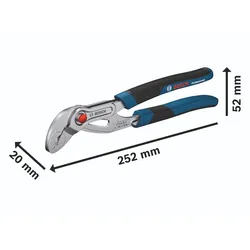 Bosch Sanitär Wasserpumpenzange 250 mm Professional ( 1600A02W3N ) aus Chrom Vanadium Stahl