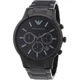 Emporio Armani Herren Uhr AR2453 Edelstahl schwarz Chronograph - Schwarz/Schwarz