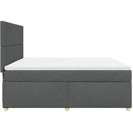 vidaXL Boxspringbett 180 x 200 cm Dunkelgrau