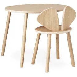 Nofred - Mouse School Set (Junior - Stuhl und Tisch), Eiche matt lackiert